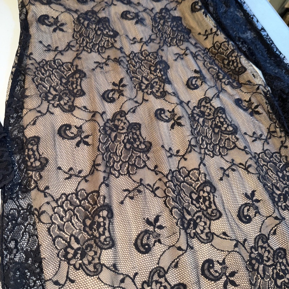 Black Floral Lace Long Sleeve Midi Dress with Bell Cuffs goth sex timeless - Picture 8 of 16